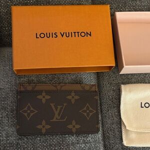 Louis Vuitton Monogram Card Holder - Dark Brown & Tan